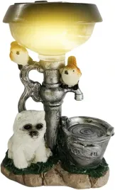ozdobna-lampa-solarna-do-ogrodu-figurka-z-zywicy-pies-ptaki-13cm