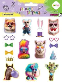 tatuaze-zmywalne-animals-funny-happy-color
