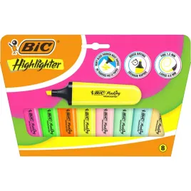 zakreslacz-bic-flat-highlighter-neon-pastel-blister-8szt