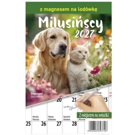 kalendarz-2027-miesieczny-milusinscy-z-magnesami-na-lodowke-kot-pies
