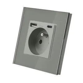 gniazdko-gniazdo-szklane-z-bolcem-z-usb-i-usb-c-szare-kontakt-szklany
