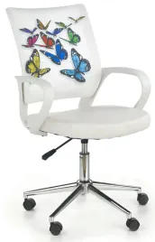 bialy-fotel-mlodziezowy-obrotowy-ibis-butterfly-halmar-motylki