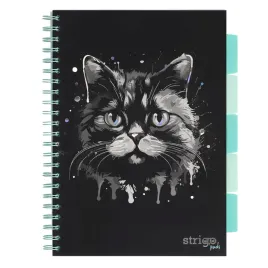 kolonotatnik-strigo-pads-animals-kot-a4-kratka-czarny-100-kartek-80g