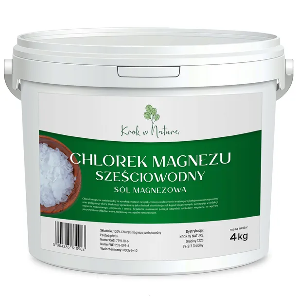 CHLOREK MAGNEZU sól magnezowa płatki CZYSTY SKŁAD 4kg