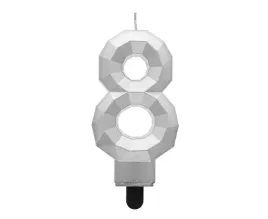 swieczka-cyferka-8-diament-metalik-srebrny-76cm