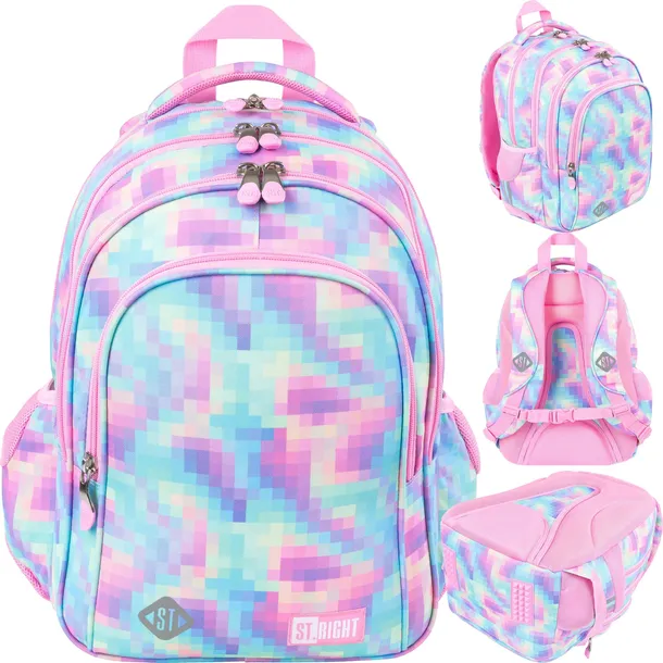 ST.RIGHT PLECAK SZKOLNY MŁODZIEŻOWY DLA DZIEWCZYNKI PASTEL PIXELS