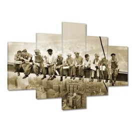 obrazy-100x70-lunch-na-wysokosci-sepia