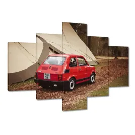 obrazy-100x70-czerwony-maluch-fiat-126p