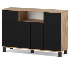 komoda-120-cm-dab-wotan-czarna-4-drzwi-nowoczesna-szafka-rtv-loft-do-salonu