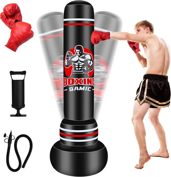 QAMIC STOJĄCY WOREK BOKSERSKI TRENINGOWY DUŻY 180CM KICKBOXING MMA + POMPKA