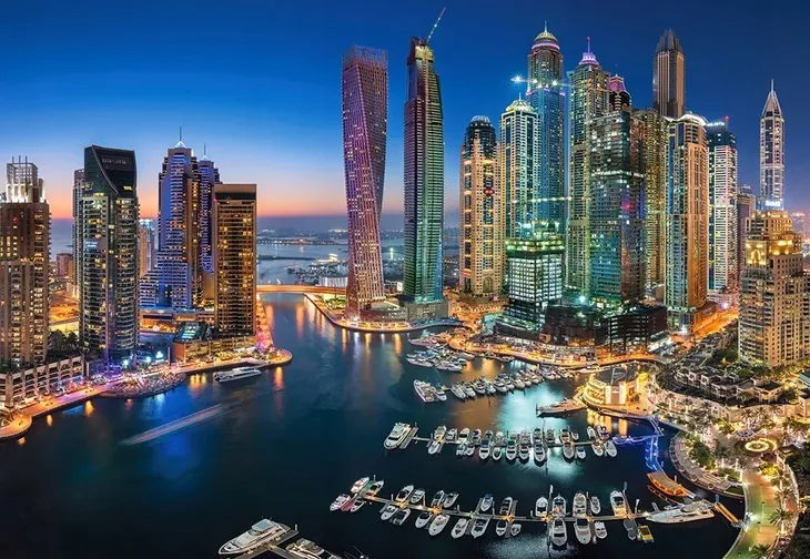 PUZZLE 1500 UKŁADANKA WIDOK MIASTO WIDOK DUBAJ WIEŻOWCE DUBAI 9+ CASTOR