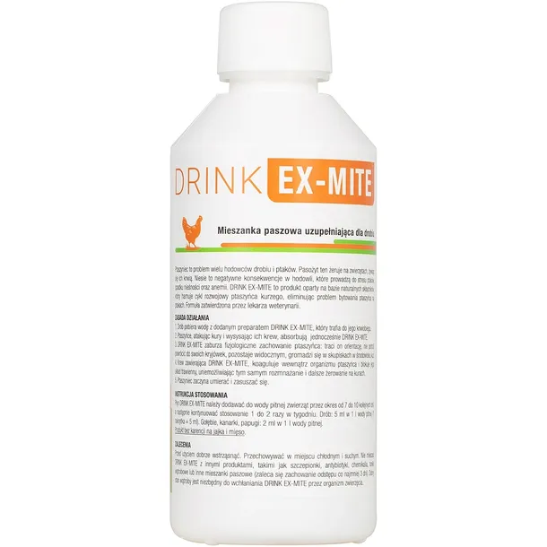 DRINK EX-MITE 250 ml – Preparat na Ptaszyńca Kurzego do Wody Pitnej