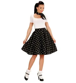 stroj-dziewczyna-pin-up-lata-50-sukienka-apaszka-w-groszki-czarna-vintage-u