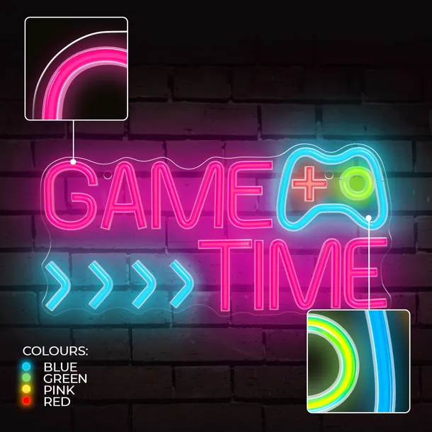 forever-light-neon-plexi-led-game-time-multikolor-fpne34-wysokosc-produktu-40-cm
