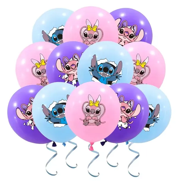 Balon balony lateksowe Nowy Stich Angel Andzia Lilo na urodziny 12 sztuk