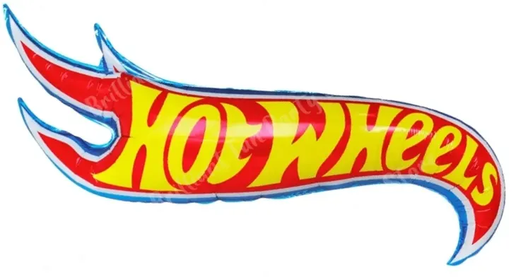 Balon foliowy Hot Wheels Wyścigi auta Duży napis 110 cm na Urodziny