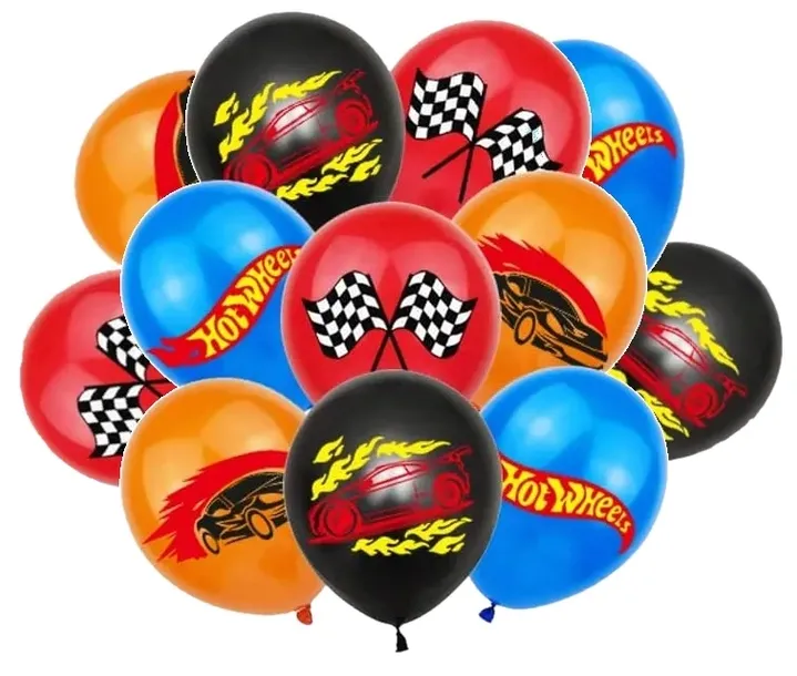 Balon Balony lateksowe Hot Wheels Cars Auta samochody na urodziny 12 sztuk