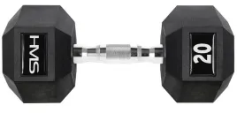 hms-ciezarek-hantla-hexagonalna-gumowana-do-cwiczen-fitness-treningu-20-kg