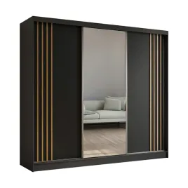 duza-szafa-na-ubrania-240cm-czarna-z-lamelami-dab-artisan-lustro-nela240