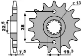 zebatka-przednia-pbr-jtf1401-13-suzuki-ltr-450-ltz-400-rmx-450-stalowa