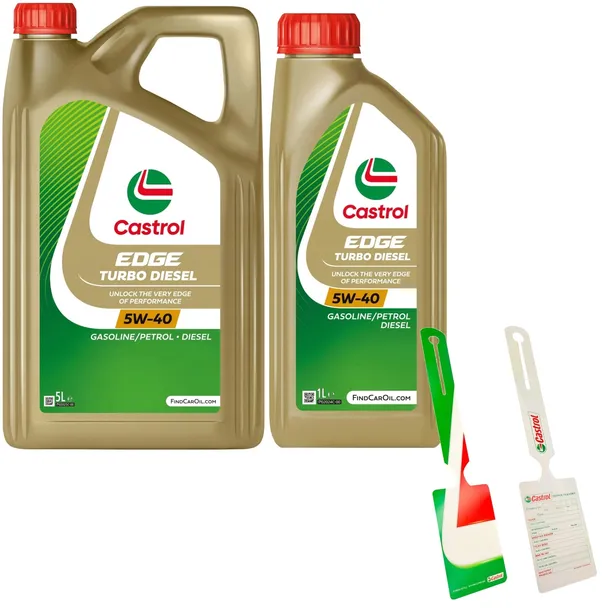 ZESTAW OLEJ CASTROL EDGE TURBO DIESEL 5W40 5L + 1L GRATIS + ZAWIESZKA