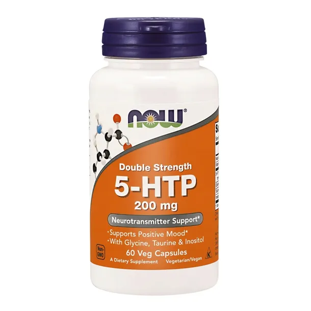 Kapsułki 5-HTP 200 mg Now Foods bezglutenowe wegańskie 60 szt.