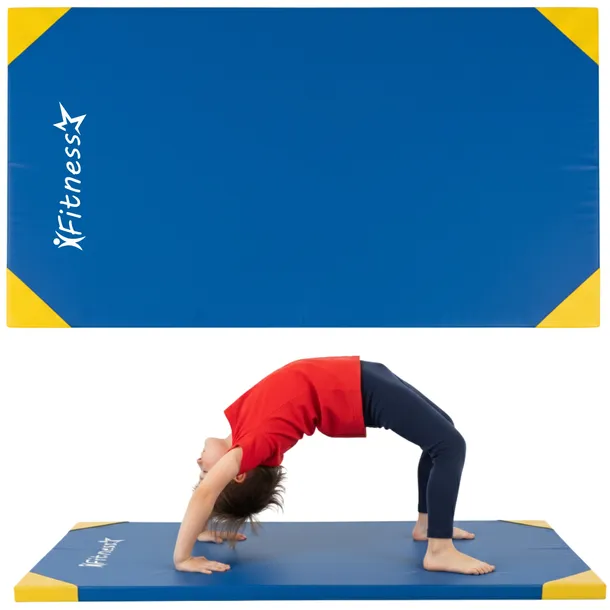 MATERAC GIMNASTYCZNY SZKOLNY NIEBIESKI BLUE 200 x 120 x 5 CM FITNESS-STAR