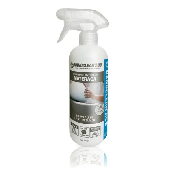 NANOCLEAN AC8 HOME Materac 490 ml płyn do czyszczenia i dezynfekcji materacy usuwa zapachy odświeża pomaga zwalczać pleśń i utrzymać higienę