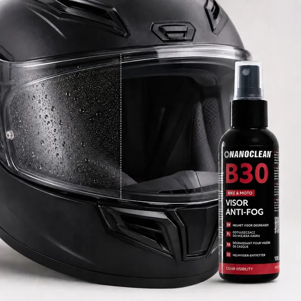 nanoclean-b30-visor-anti-fog-100-ml-preparat-przeciw-parowaniu-wizjera-kasku-gogli-okularow-ochronnych-antymgielny-bez-smug-spray-and-wipe-stan-nowy