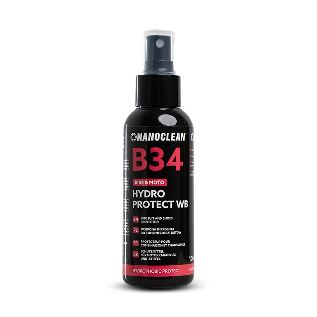nanoclean-b34-hydro-protect-wb-100ml-impregnat-hydrofobowy-do-odziezy-motocyklowej-kurtek-butow-i-rekawic-ochrona-uv-stan-nowy