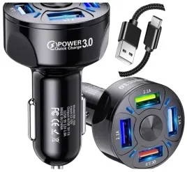 mocna-szybka-ladowarka-samochodowa-4x-usb-pd-qc-3-0-do-telefonu-kabel