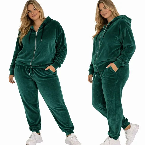 Dres Damski Welurowy 46 48 4xl Rozpinany butelka wygodny otulający 0130