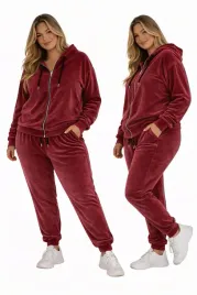 dres-damski-welurowy-46-48-3xl-4xl-rozpinany-bordo-wygodny-otulajacy-mi