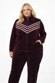 komplet-welurowy-4xl-plus-size-bawelniany-polski-cieply-wino-50-52