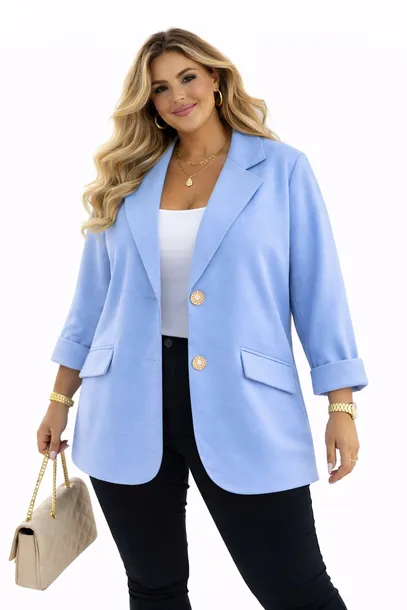 Elegancka Marynarka MASEŁKO 100% wiskoza Guziki Plus Size 50 52 5XL 6XL
