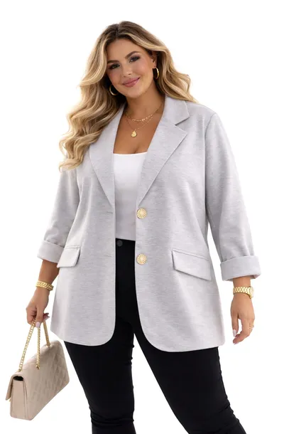 Elegancka Marynarka MASEŁKO 100% wiskoza Guziki Plus Size 50 52 5XL 6XL