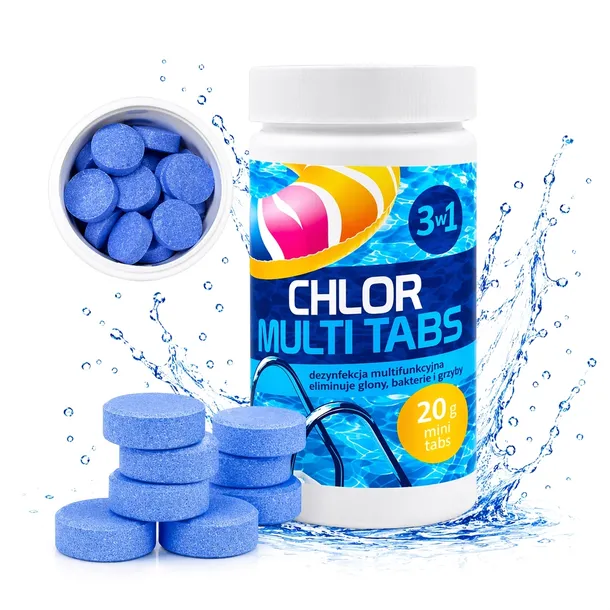 Chlor do Basenu Multi Tabs 1kg Tabletki 3w1 Dezynfekcja
