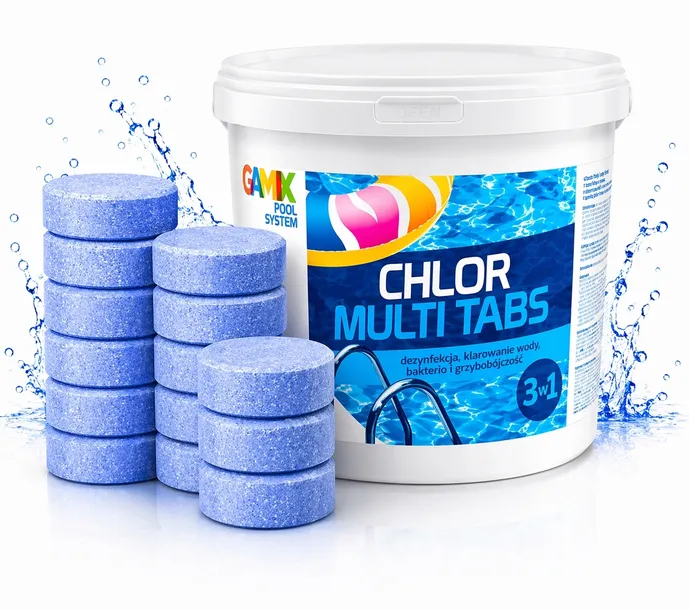 CHLOR MULTI TABS 3kg 200g Tabletki 3w1 do Basenu Stabilna Woda