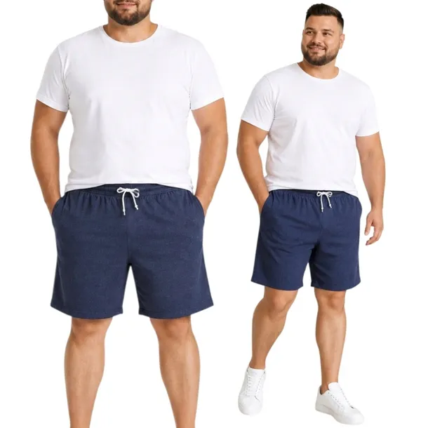 Szorty męskie bawełna kieszenie jeans wygodne duże polski 5xl 6xl spodenki