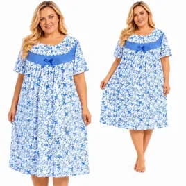 koszula-nocna-bawelna-100percent-motylki-prezent-krotki-rekaw-52-54-7xl-8xl