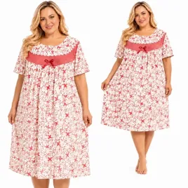 koszula-nocna-bawelna-100percent-motylki-prezent-krotki-rekaw-52-54-7xl-8xl