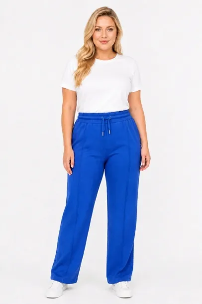 Spodnie damskie dresowe wawa luźne szeroka nogawka 46 48 3XL 4XL