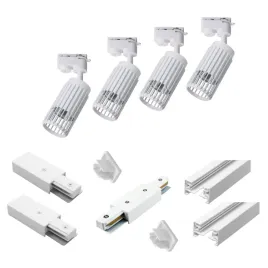 4x-reflektor-szynowy-gu10-1f-bialy-2x1m-szyna-premium-lacznik-zasilajacy