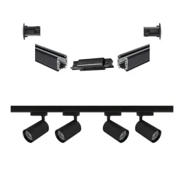 oswietlenie-na-zarowki-led-gu10-4-reflektory-czarne-szyny-2x1m-lacznik-3f