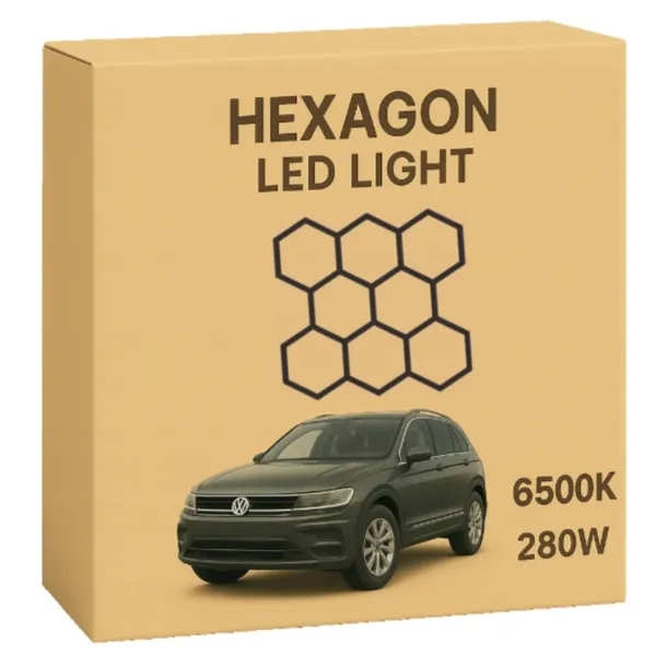 Zestaw czarnych Lamp LED HEXAGON 8 280W 6500K do pracy i koncentracji