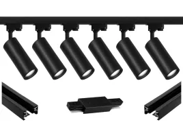 6-opraw-led-gwint-gu10-czarny-1faza-szyna-premium-300-cm-zasilanie-srodkowe