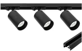 3-x-reflektor-gu10-czarny-1-fazowy-z-adapterem-slim-szyna-1m-premium