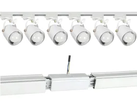 komplet-6-opraw-3fazy-e27-bialy-szyna-2-x-15-metra-podlaczenie-na-srodku