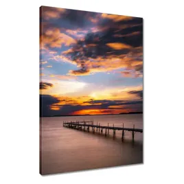 obrazy-50x70-most-jezioro-zachod
