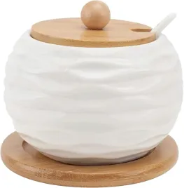 biala-ceramiczna-cukierniczka-500-ml-z-lyzeczka-z-bambusowa-pokrywka
